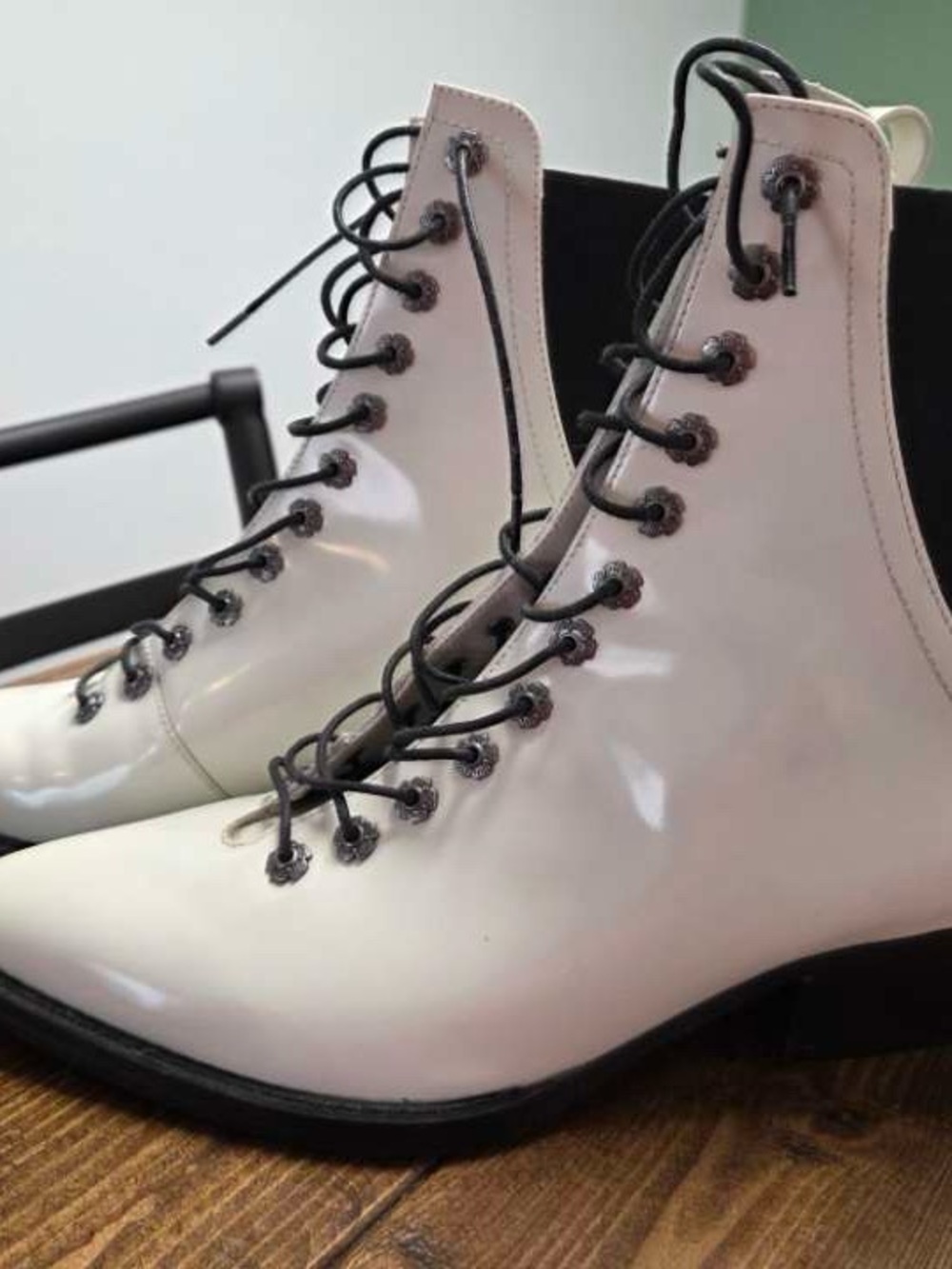 Coach White Lace-Up Ankle Boots